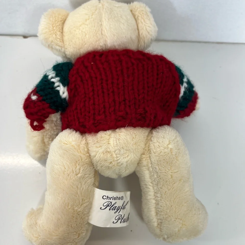 Christmas Chrisha Vintage Brown 9” Teddy Bear Jointed Legs Playful‎ Plush 2004